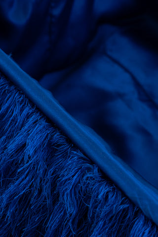 Electric Sky Silk Faux Fur Bag