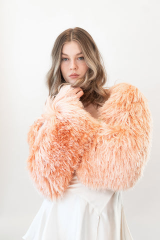 Golden Maybe Silk Fur Bolero