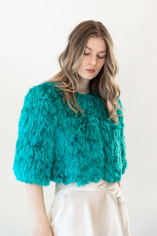 Almost in Rio Silk Fur Short Coat
