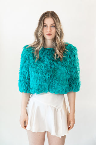 Almost in Rio Silk Fur Short Coat