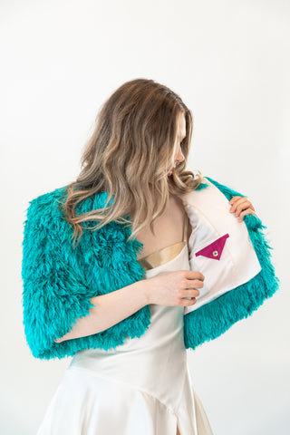 Almost in Rio Silk Fur Short Coat