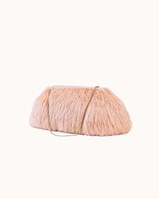 Celestial Rose Silk Faux Fur Bag